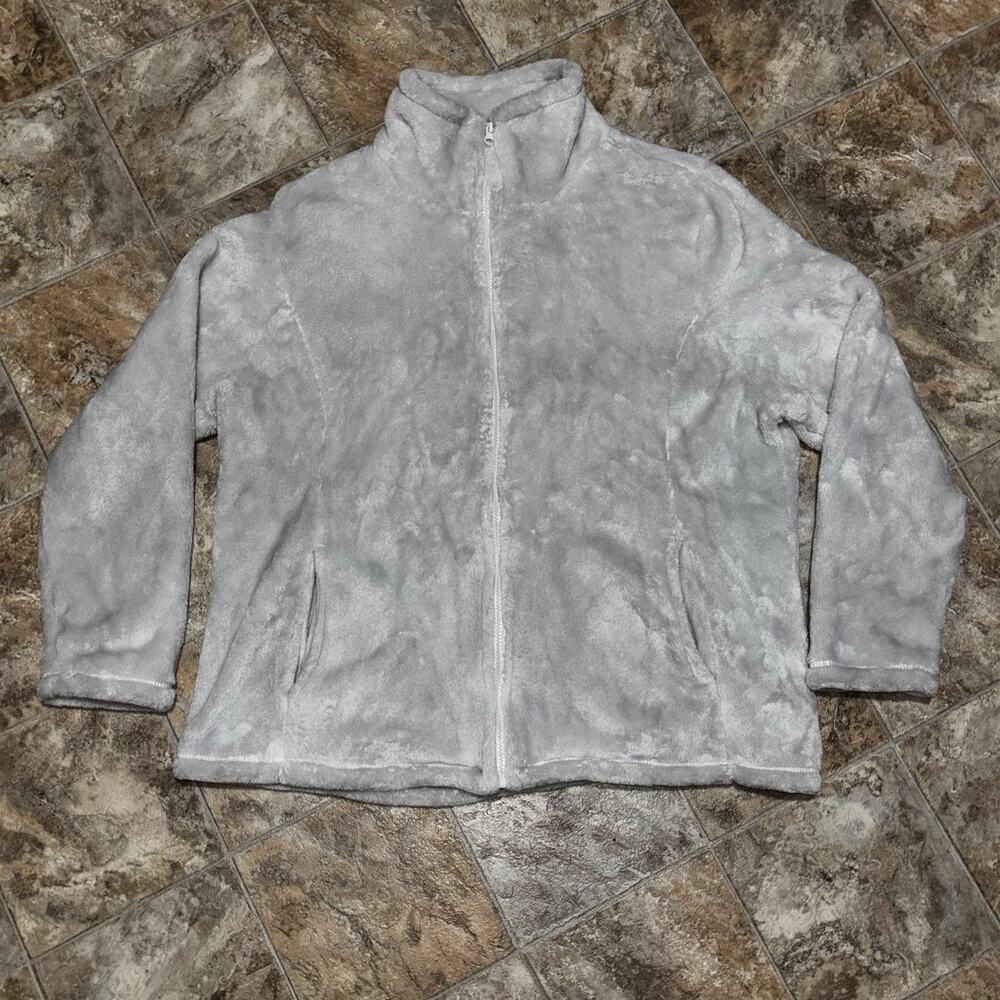 Serra Full Zip Sherpa Fleece Plush Cozy Jacket Womens Size XL Gray